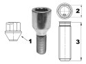 Śruba wąska Torx do felg aluminiowych M12x1.5 - (ocynk) - Carbonado