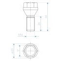 Śruba do felg / kół M14x1.50 stożek / K17 - 24 mm - krótki łeb