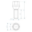 Śruba do felg / kół M14x1.50 stożek / czarna / K17 - 30 mm