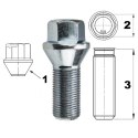 Śruba do felg / kół M15x1.25 stożek / K17 - 28 mm